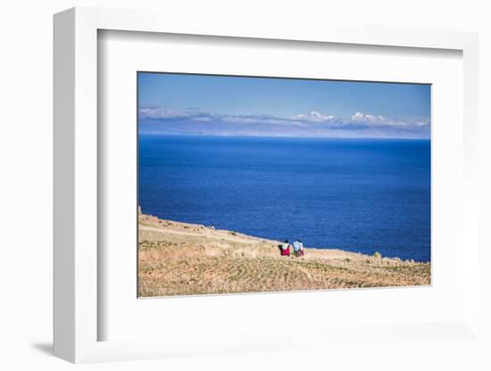 Quechua Women on Amantani Island (Isla Amantani), Lake Titicaca, Peru, South America-Matthew Williams-Ellis-Framed Photographic Print