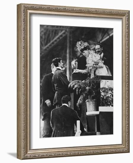 Queen Alexandra Handing a Special Cup to Dorando to Commemorate His Great Effort to Win the…-Thomas E. & Horace Grant-Framed Photographic Print