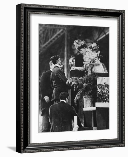 Queen Alexandra Handing a Special Cup to Dorando to Commemorate His Great Effort to Win the…-Thomas E. & Horace Grant-Framed Photographic Print