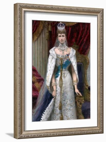 Queen Alexandra in Full Coronation Robes, 1902-Samuel Begg-Framed Giclee Print