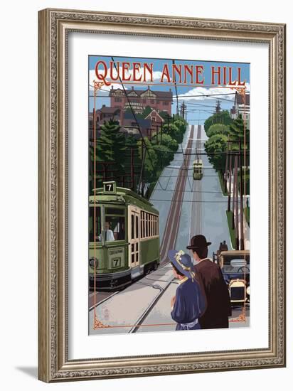 Queen Anne Hill Counterbalance - Seattle, Washington-Lantern Press-Framed Art Print