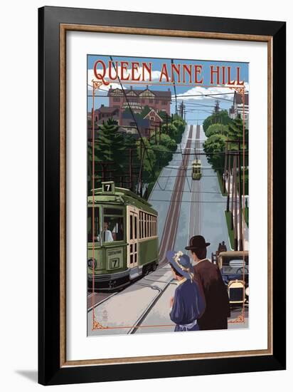 Queen Anne Hill Counterbalance - Seattle, Washington-Lantern Press-Framed Art Print