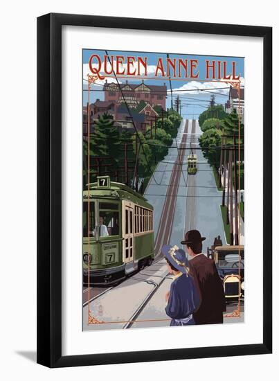 Queen Anne Hill Counterbalance - Seattle, Washington-Lantern Press-Framed Art Print