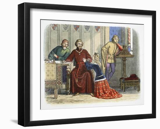 Queen Anne intercedes with Gloucester and Arundel for Sir Simon de Burley, 1388 (1864)-James William Edmund Doyle-Framed Giclee Print