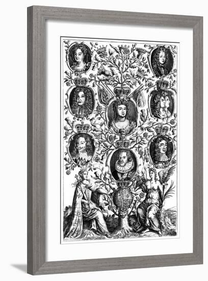 Queen Anne's (1665-171) Family Tree-null-Framed Giclee Print