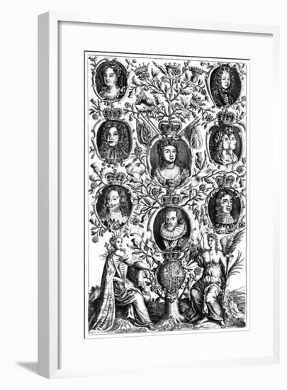 Queen Anne's (1665-171) Family Tree-null-Framed Giclee Print