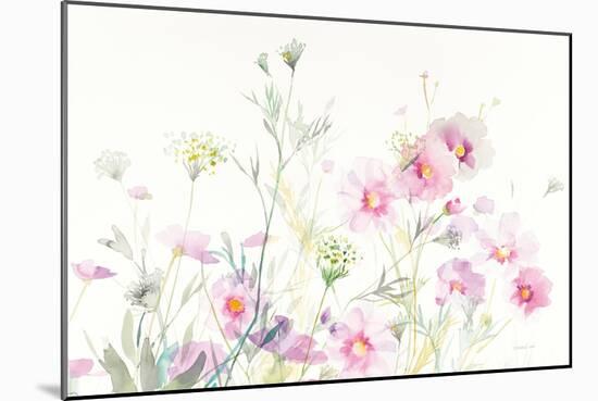 Queen Annes Lace and Cosmos on White-Danhui Nai-Mounted Art Print