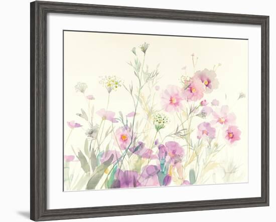 Queen Annes Lace and Cosmos-Danhui Nai-Framed Art Print