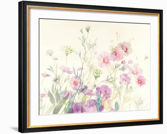 Queen Annes Lace and Cosmos-Danhui Nai-Framed Art Print