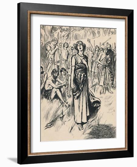 'Queen Boadicea and her Soldiers', c1907-Unknown-Framed Giclee Print