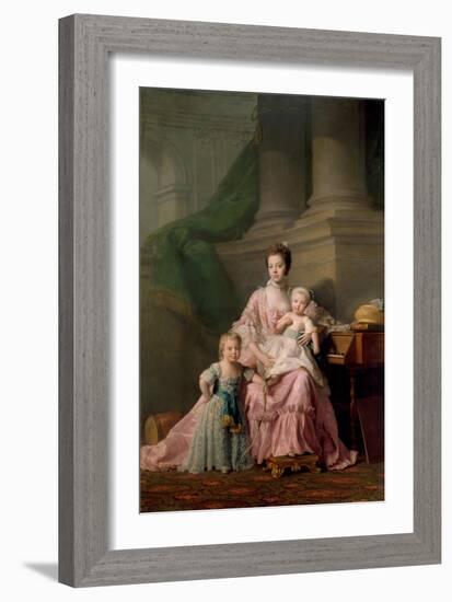 Queen Charlotte (1744-181), with Her Two Eldest Sons, 1769-Ramsay-Framed Giclee Print