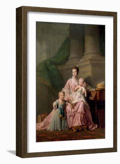 Queen Charlotte (1744-181), with Her Two Eldest Sons, 1769-Ramsay-Framed Giclee Print