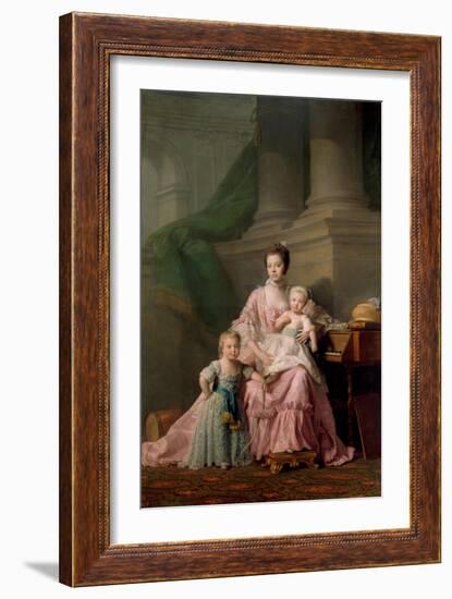 Queen Charlotte (1744-181), with Her Two Eldest Sons, 1769-Ramsay-Framed Giclee Print