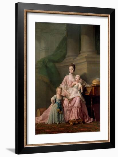 Queen Charlotte (1744-181), with Her Two Eldest Sons, 1769-Ramsay-Framed Giclee Print