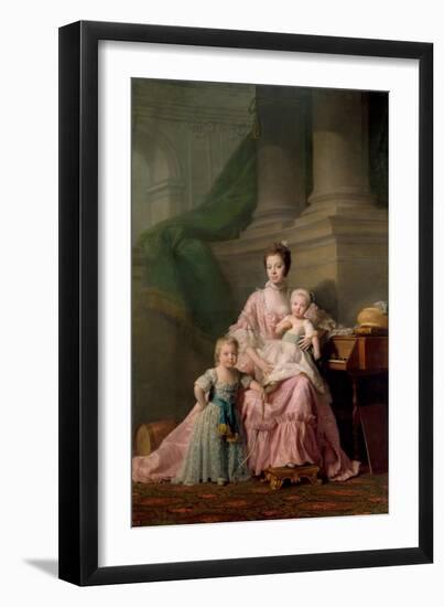 Queen Charlotte (1744-181), with Her Two Eldest Sons, 1769-Ramsay-Framed Giclee Print