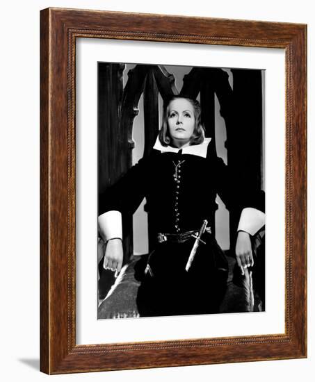 Queen Christina, Greta Garbo, Portrait By Clarence Sinclair Bull, 1933-null-Framed Photo