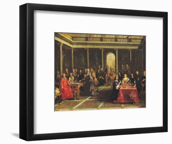 Queen Christina of Sweden (1626-89) and Her Court-Pierre-Louis the Younger Dumesnil-Framed Premium Giclee Print