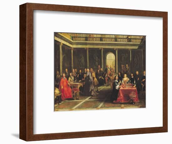 Queen Christina of Sweden (1626-89) and Her Court-Pierre-Louis the Younger Dumesnil-Framed Premium Giclee Print