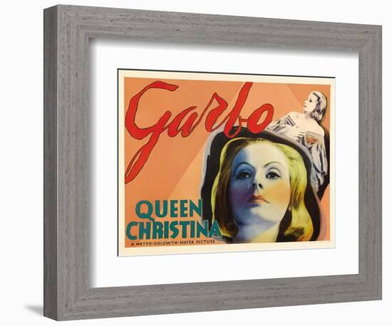 Queen Christina, UK Movie Poster, 1933-null-Framed Premium Giclee Print