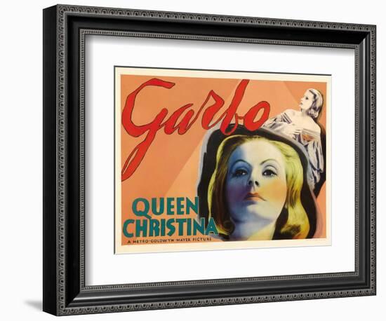 Queen Christina, UK Movie Poster, 1933-null-Framed Premium Giclee Print