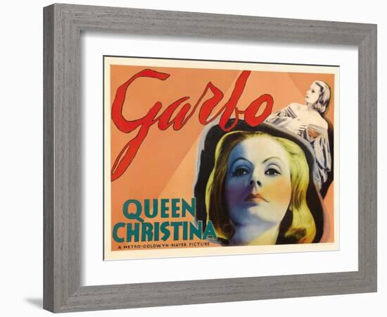 Queen Christina, UK Movie Poster, 1933-null-Framed Art Print