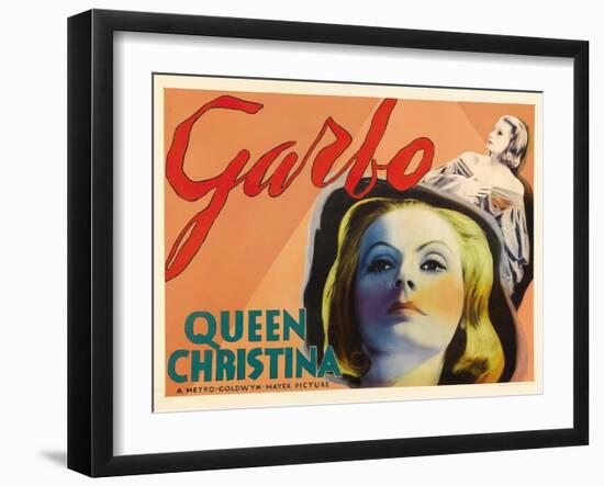 Queen Christina, UK Movie Poster, 1933-null-Framed Art Print