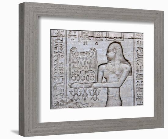 Queen Cleopatra and Stone Carved Hieroglyphics, Egypt-Michele Molinari-Framed Photographic Print