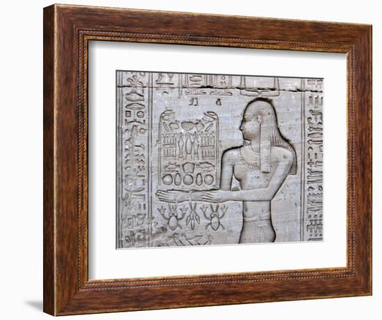 Queen Cleopatra and Stone Carved Hieroglyphics, Egypt-Michele Molinari-Framed Photographic Print