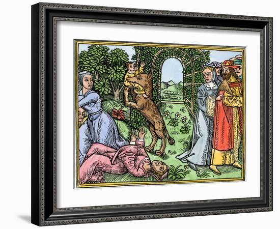 Queen Despaigne Causes Her Stepson to Be Carried Off by a Werewolf in Medieval France-null-Framed Giclee Print