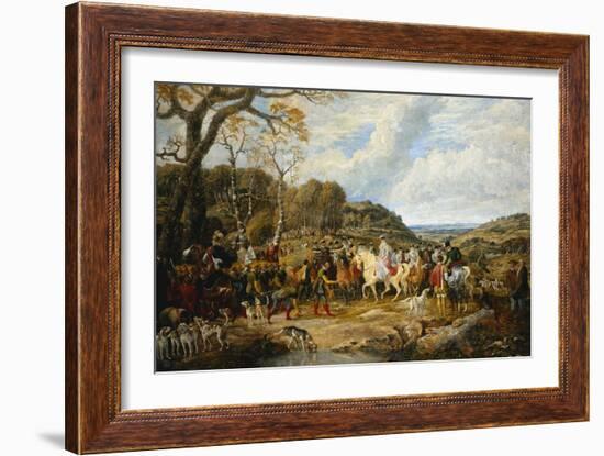 Queen Elizabeth and Her Entourage Riding to the Hunt-Dean Wolstenholme-Framed Giclee Print