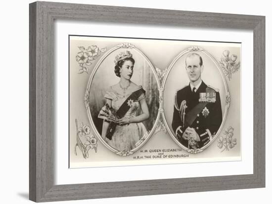 Queen Elizabeth and Prince Philip-null-Framed Art Print