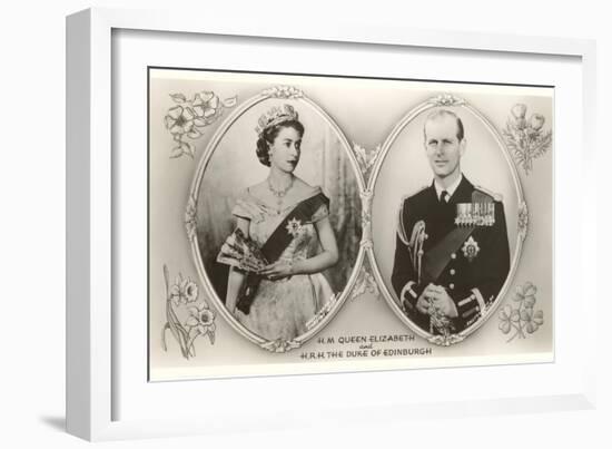 Queen Elizabeth and Prince Philip-null-Framed Art Print