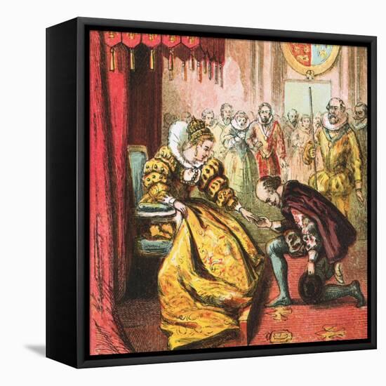 Queen Elizabeth and Shakespeare-English-Framed Premier Image Canvas