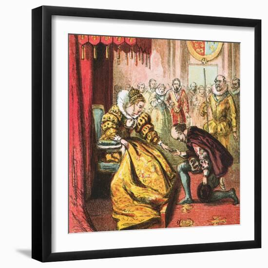 Queen Elizabeth and Shakespeare-English-Framed Giclee Print