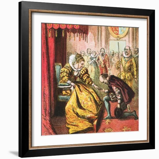 Queen Elizabeth and Shakespeare-English-Framed Giclee Print