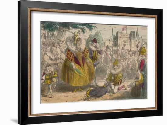 Queen Elizabeth and Sir Walter Raleigh, 1850-John Leech-Framed Giclee Print