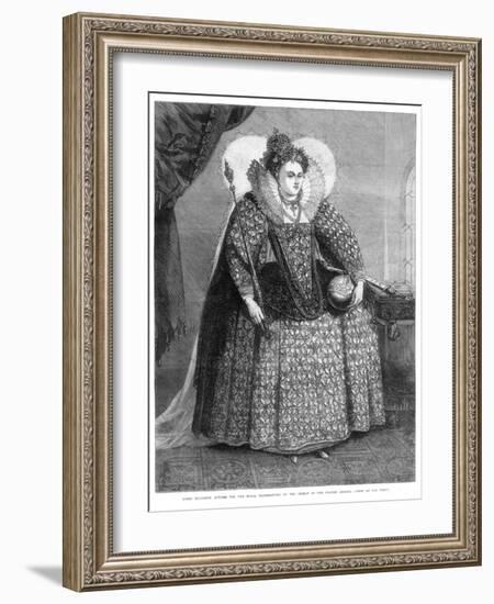 Queen Elizabeth Attired for the Royal Thanksgiving on the Defeat of the Spanish Armada-null-Framed Giclee Print