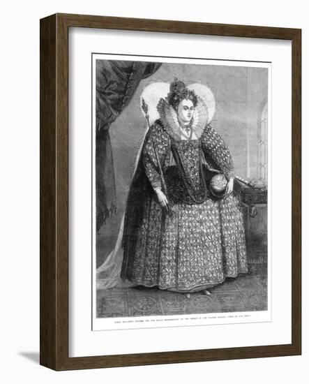 Queen Elizabeth Attired for the Royal Thanksgiving on the Defeat of the Spanish Armada-null-Framed Giclee Print