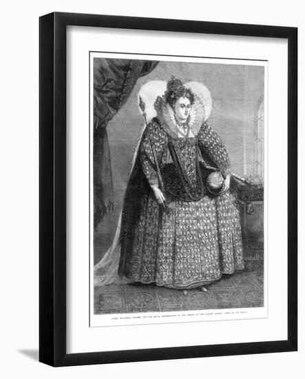 Queen Elizabeth Attired for the Royal Thanksgiving on the Defeat of the Spanish Armada-null-Framed Giclee Print