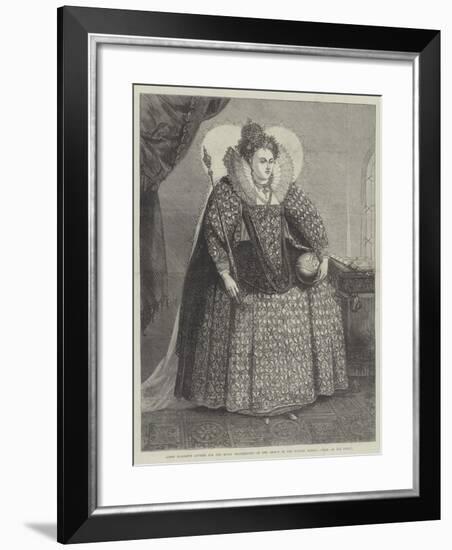 Queen Elizabeth Attired for the Royal Thanksgiving on the Defeat of the Spanish Armada-null-Framed Giclee Print