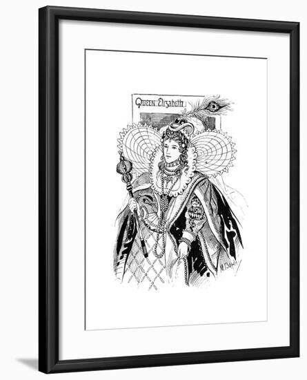 Queen Elizabeth I (1533-160), 1897-M Bowley-Framed Giclee Print