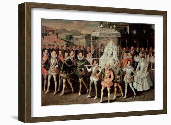Queen Elizabeth I (1533-1603) Being Carried in Procession (Eliza Triumphans) C.1601-Robert Peake-Framed Giclee Print