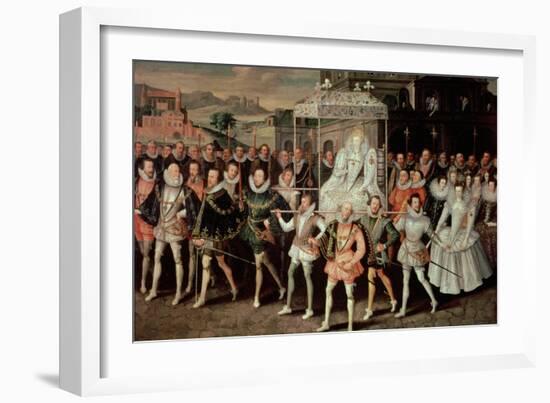 Queen Elizabeth I (1533-1603) Being Carried in Procession (Eliza Triumphans) C.1601-Robert Peake-Framed Giclee Print