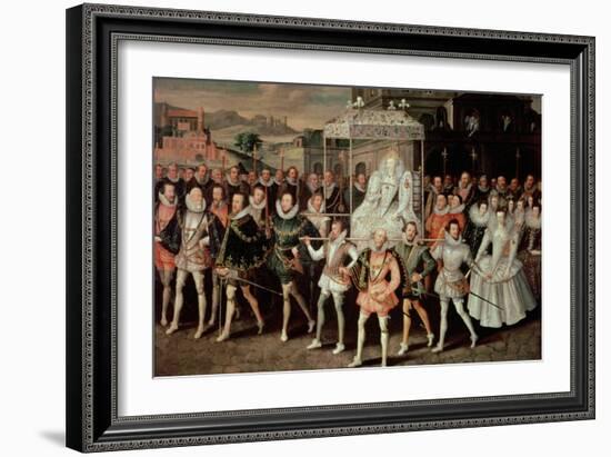 Queen Elizabeth I (1533-1603) Being Carried in Procession (Eliza Triumphans) C.1601-Robert Peake-Framed Giclee Print