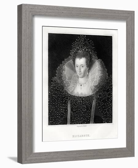 Queen Elizabeth I, 1860-W Holl-Framed Giclee Print