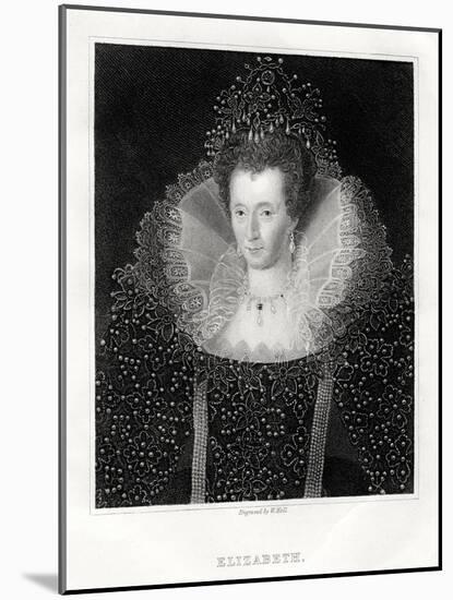 Queen Elizabeth I, 1860-W Holl-Mounted Giclee Print