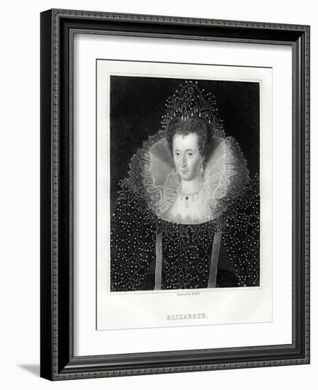 Queen Elizabeth I, 1860-W Holl-Framed Giclee Print