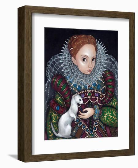 Queen Elizabeth I and an Ermine - a Tudor Portrait-Jasmine Becket-Griffith-Framed Premium Giclee Print