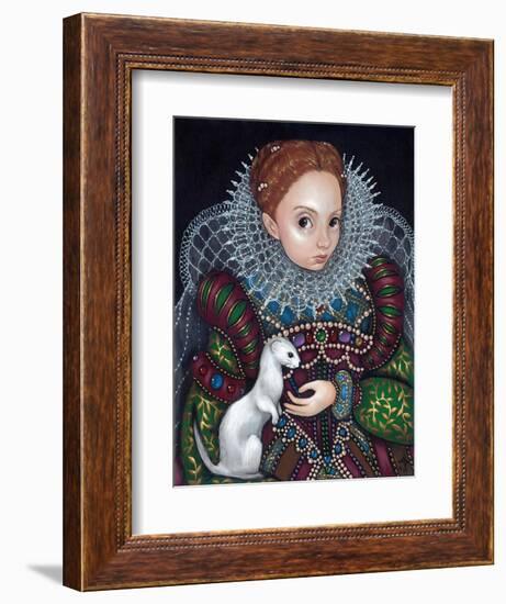 Queen Elizabeth I and an Ermine - a Tudor Portrait-Jasmine Becket-Griffith-Framed Premium Giclee Print