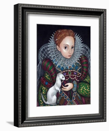 Queen Elizabeth I and an Ermine - a Tudor Portrait-Jasmine Becket-Griffith-Framed Premium Giclee Print